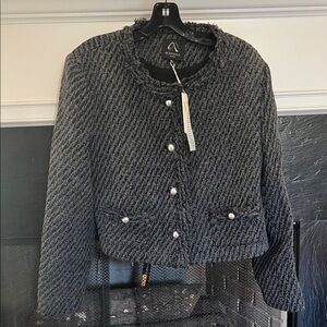 NWT M. INFISAVO New York Minerva Tweed Blazer Size XL